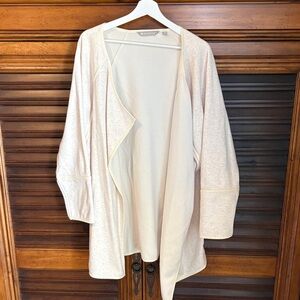 Athleta Cozy Karma Drape Cream Open Front Cardigan